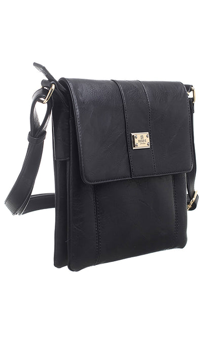 Bessie London - TWO-POCKET BESSIE CROSS BODY BAG: GREY