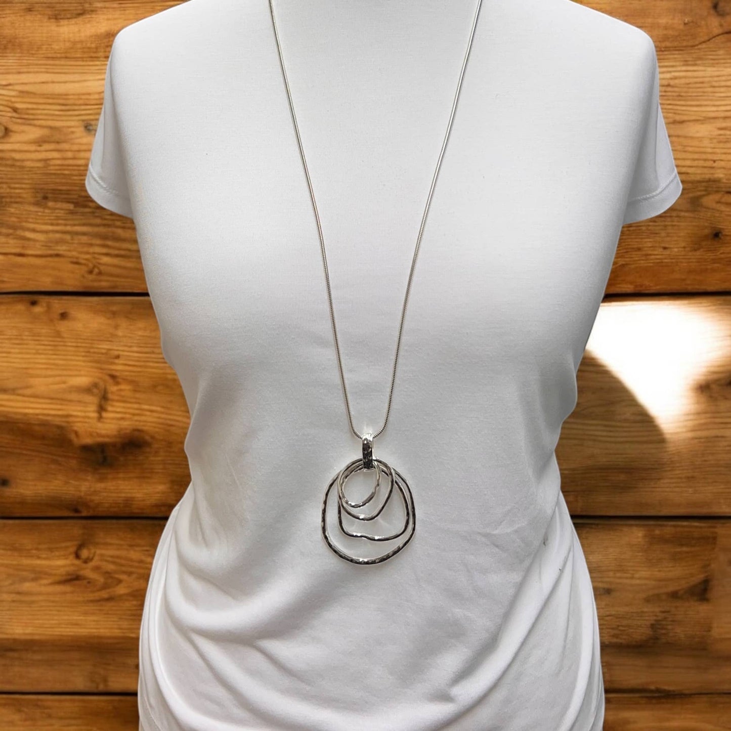 Jess & Lou - Abstract Circle Pendant Necklace | Silver or Mixed: Silver