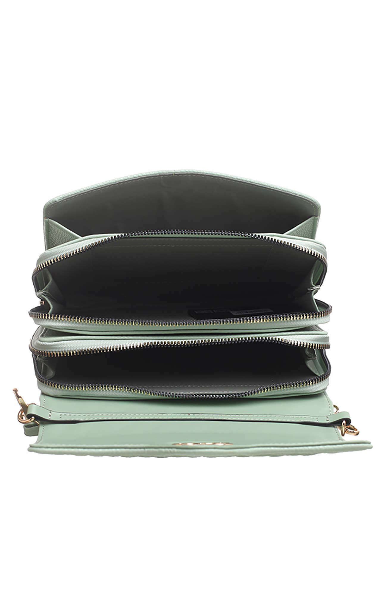 Bessie London - QUILTED FLAP OVER CROSS BODY BAG: Black