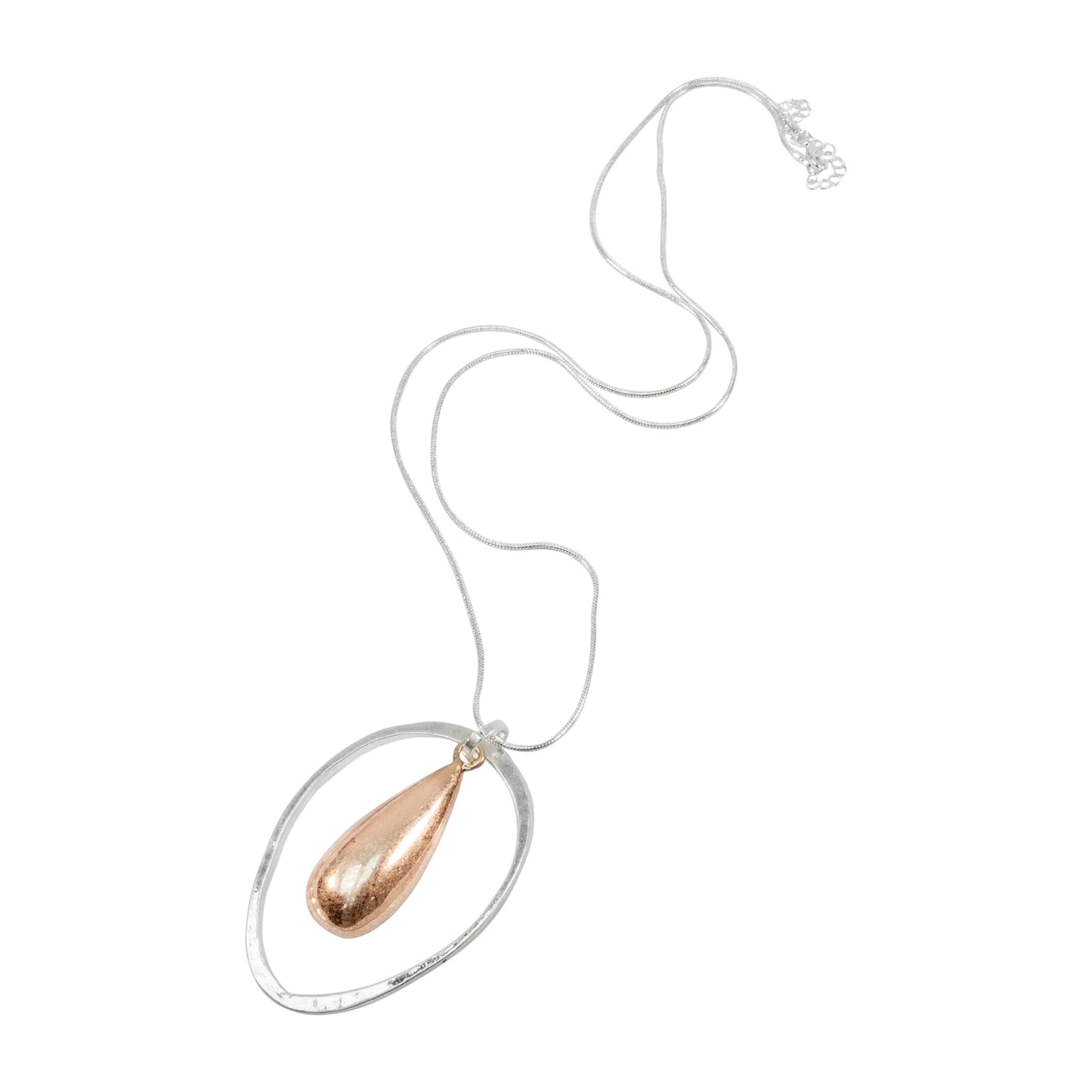 Lovethelinks Ltd - Teardrop Necklace: No Thank You / Rose Gold