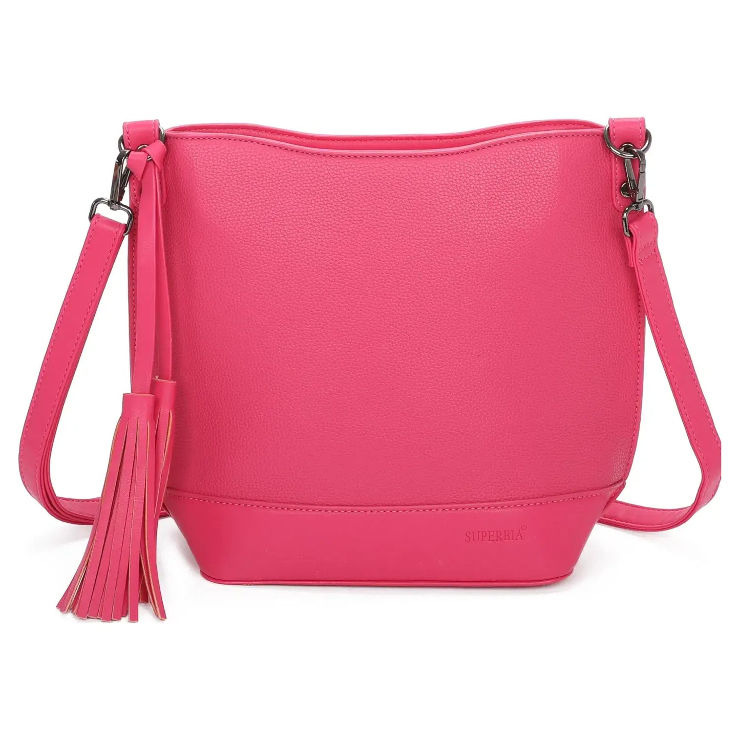 Superbia - Medium Size Classic Shoulder Bag Cross Body Bag with Tassel: Mustard