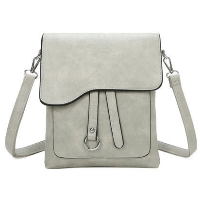Medium Size 3 Compartment Cross Body  Shoulder Bag: Grey