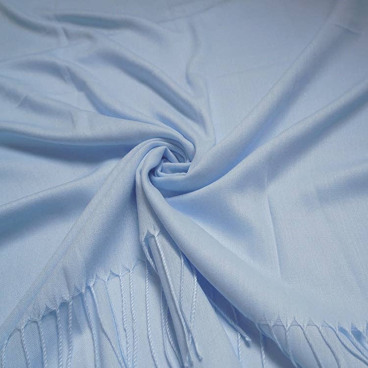 Lili Scarves - Plain Light Pashmina Large Scarf: Baby Blue