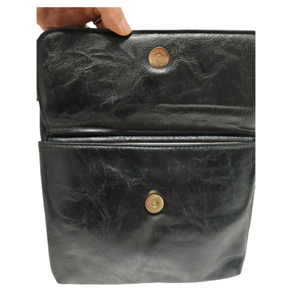 Double Zipper Multi Pocket Bee Details Cross BodyBag-9133: Brown