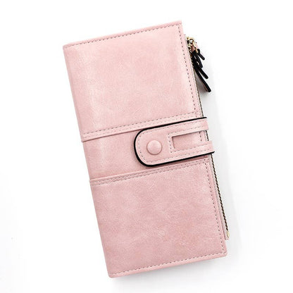 Superbia - Classic Soft 2 Zipper  Long Purse with Gift Box-C113-10: Pink