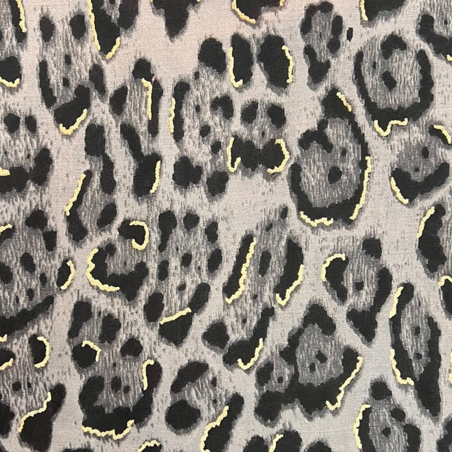 London Scarves - Classic leopard print scarf with golden flakes: Gray