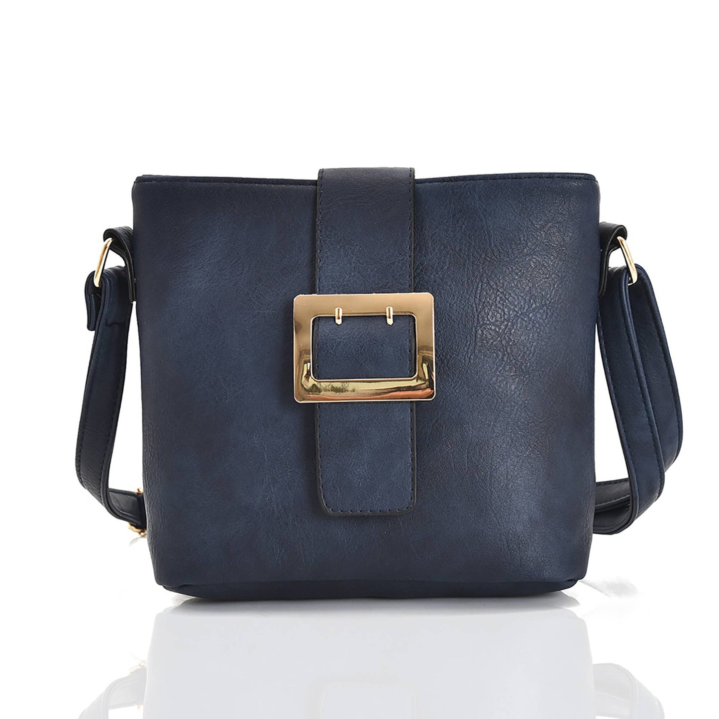 Belle Trading Ltd - Janella Square Buckle Cross Body Bag: Black