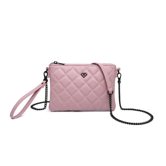 Quilted Diamand Pattern Grab Bag/ Crossbody Bag: Purple
