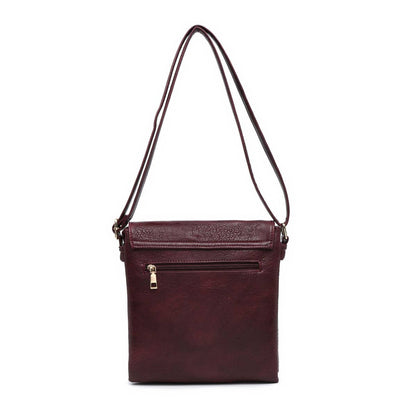 Cross Body Handbag with flap over cover: Khaki