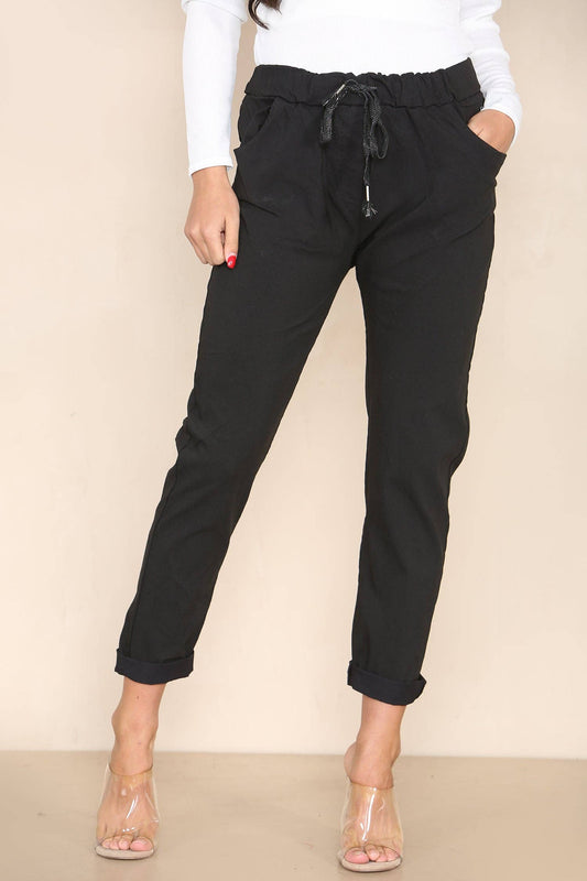 Kurt Muller - Plain Bi-Stretch Magic Trousers: NAVY
