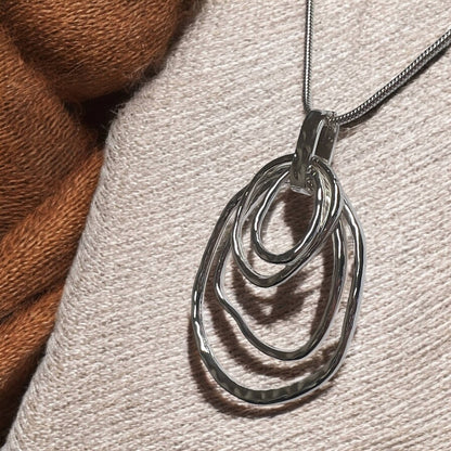 Jess & Lou - Abstract Circle Pendant Necklace | Silver or Mixed: Silver