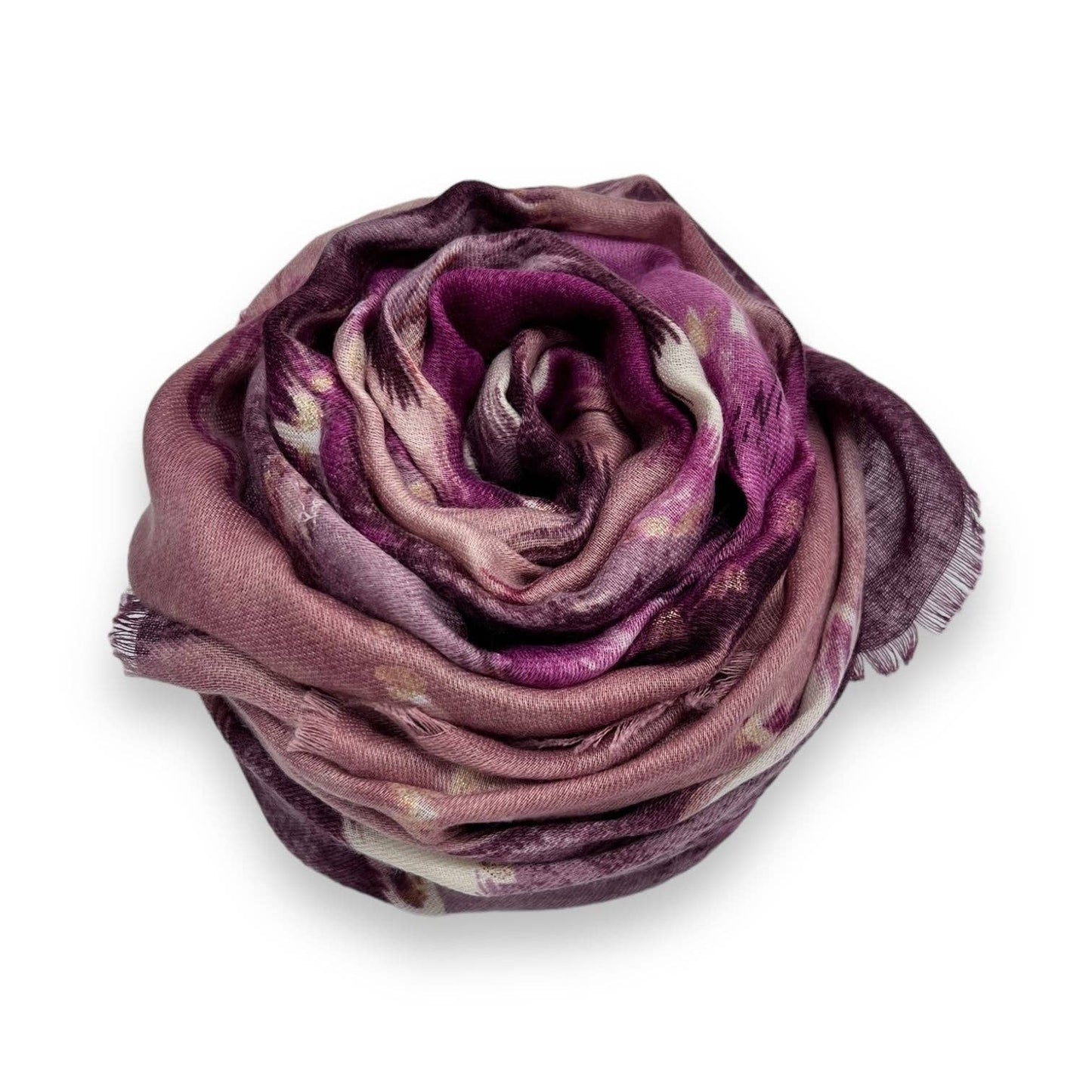 Lili Scarves - Colourful Zigzag Print with Small Flakes: Green