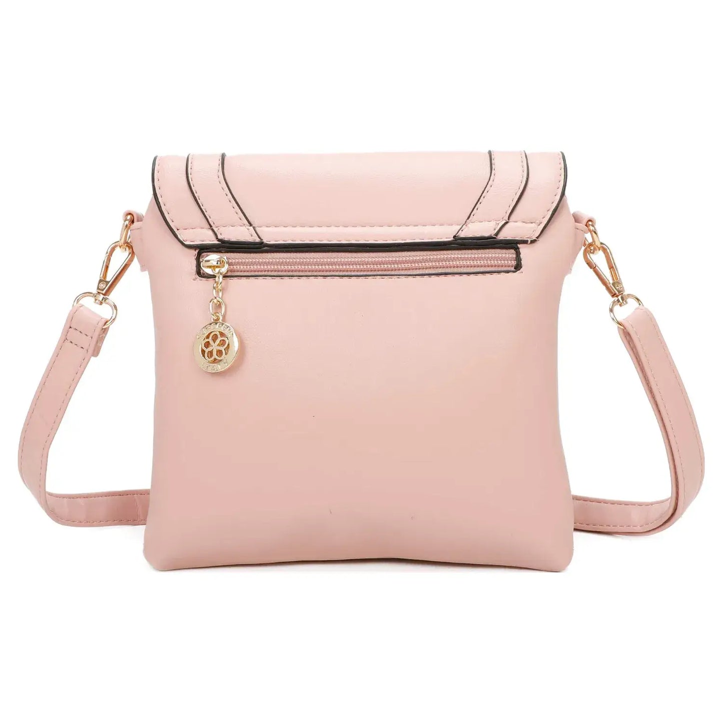 Small 3 Compartment Cross Body Bag Shoulder Bag- Cream