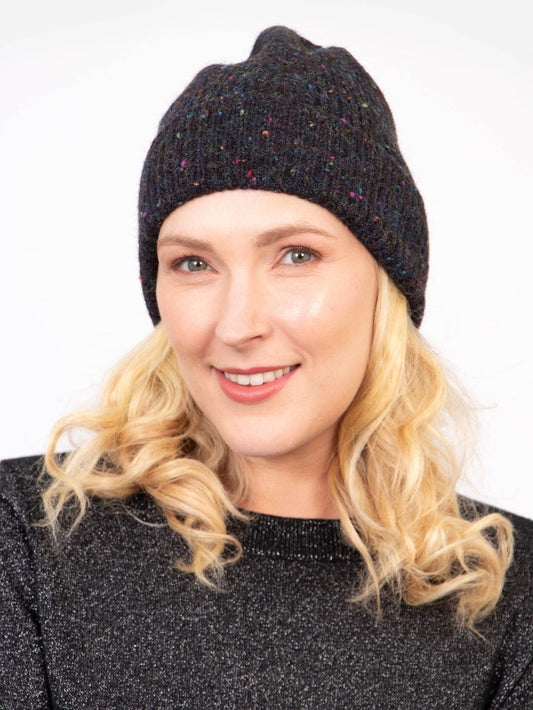 Sarta Accessories - Lainey Beanie Hat - Black, Marl Knit: One-size