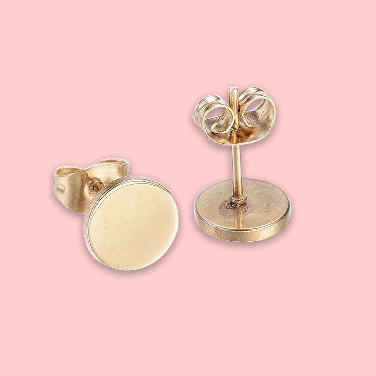 WishStrings - SALE - Gold Circle - Stud Earrings - S073
