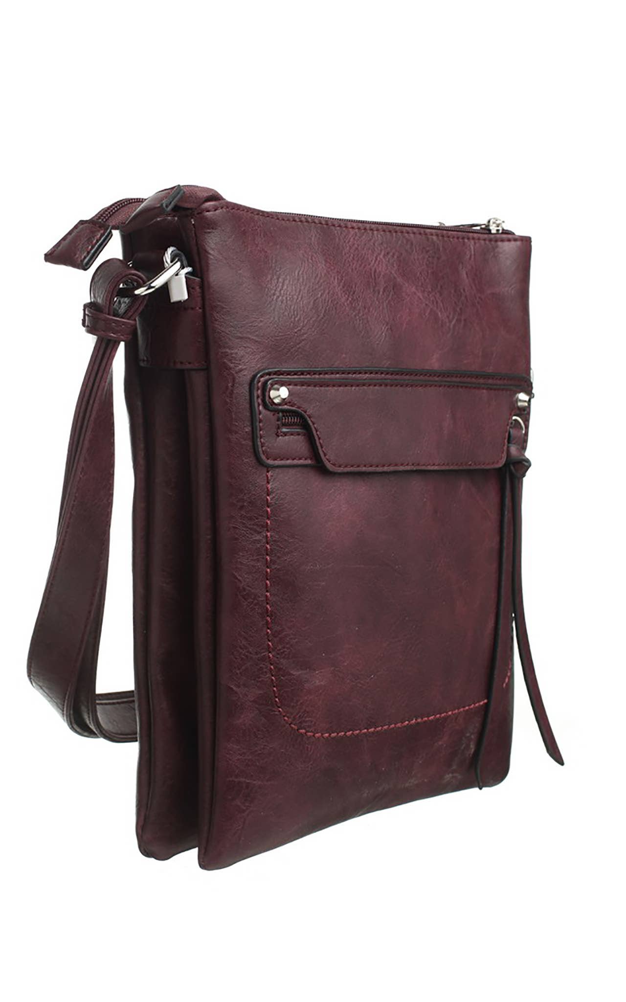 Bessie London - CLASSIC ZIPPER CROSSBODY BAG: GREEN