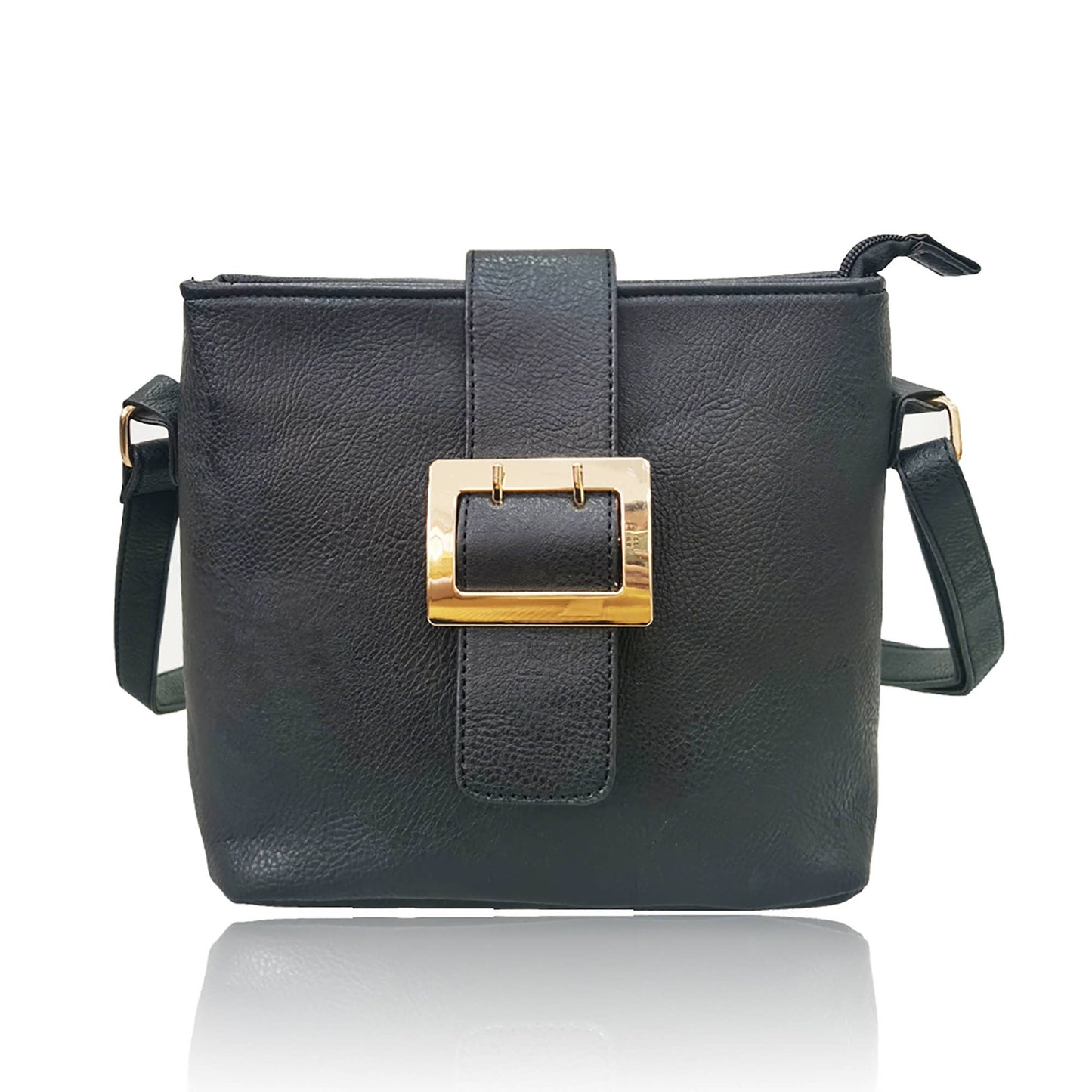 Belle Trading Ltd - Janella Square Buckle Cross Body Bag: Black