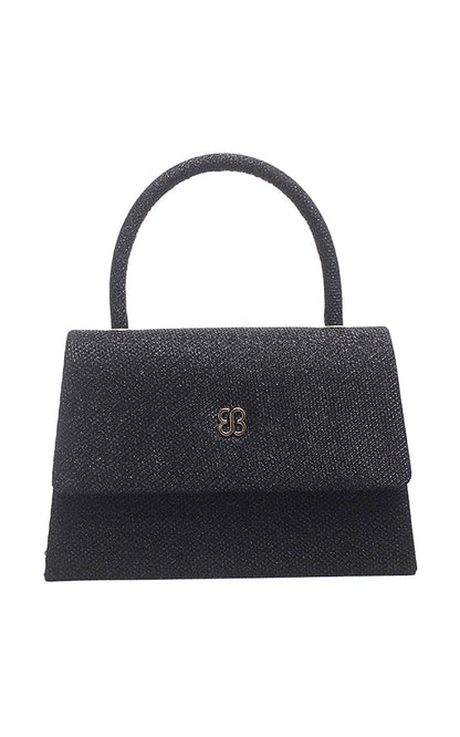 Bessie London - TOP HANDLE FLAP OVER CLUTCH BAG: Silver