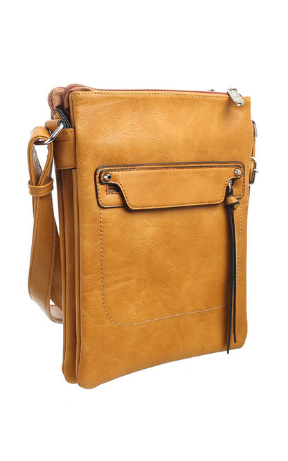 Bessie London - CLASSIC ZIPPER CROSSBODY BAG: GREEN