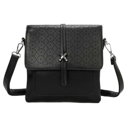 Small 3Compartment Cross Body Bag Laser Cut Shoulder Bag Cream