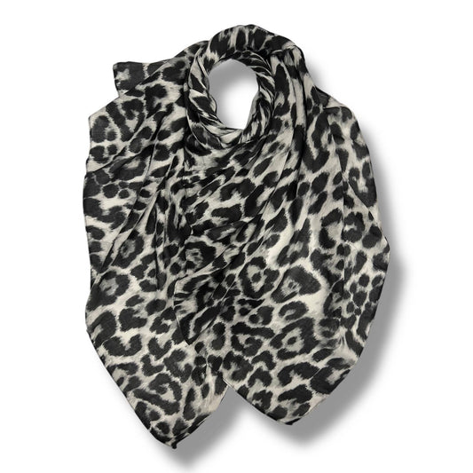 London Scarves - Classic leopard print scarf: Gray