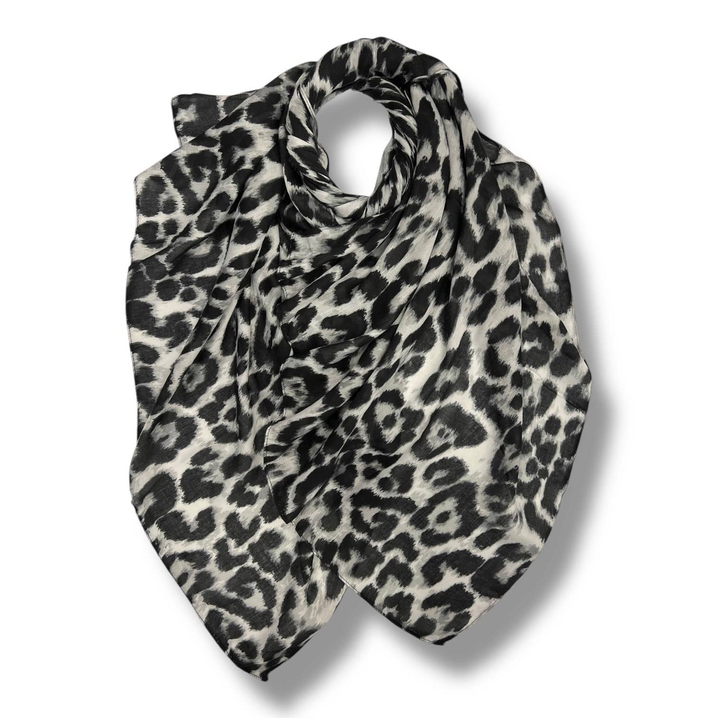 London Scarves - Classic leopard print scarf: Taupe