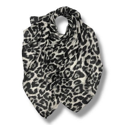 London Scarves - Classic leopard print scarf: Taupe