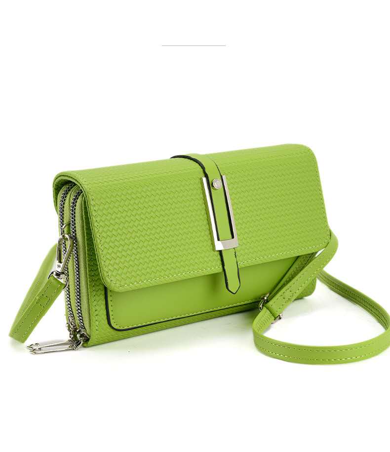 Silver-toned Classic Flap Over 2 Zipper Mobile Bag Essential: Taupe