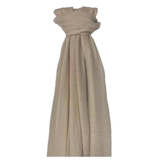 Lili Scarves - Big Plain Cotton Blend Scarf: Beige