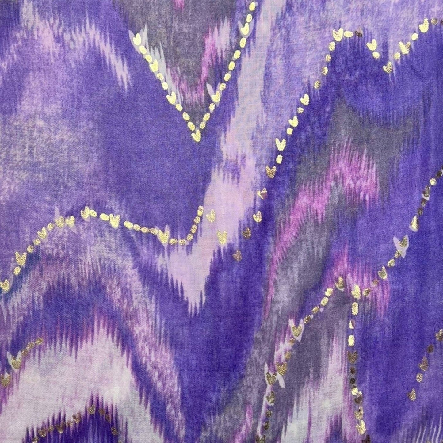 Lili Scarves - Colourful Wave Scarf Finished with Fringes: Purple
