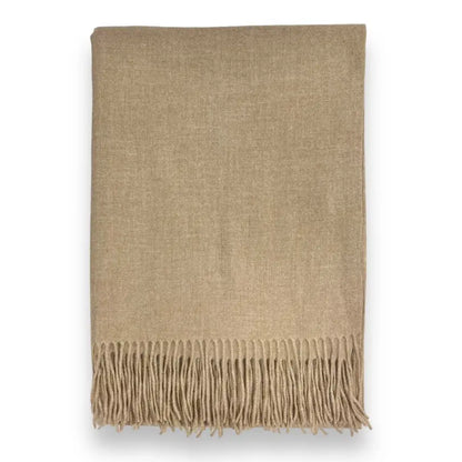 Lili Scarves - Classic Plain Cashmere Blend Scarf with Tassels: Grey