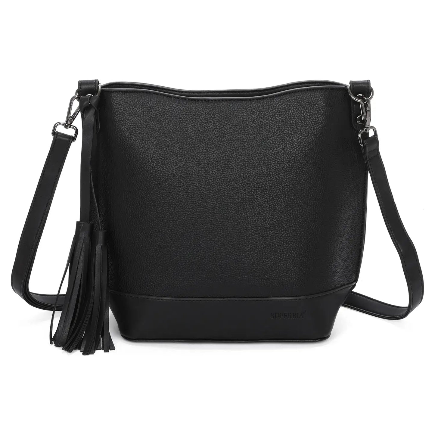 Superbia - Medium Size Classic Shoulder Bag Cross Body Bag with Tassel: Mustard