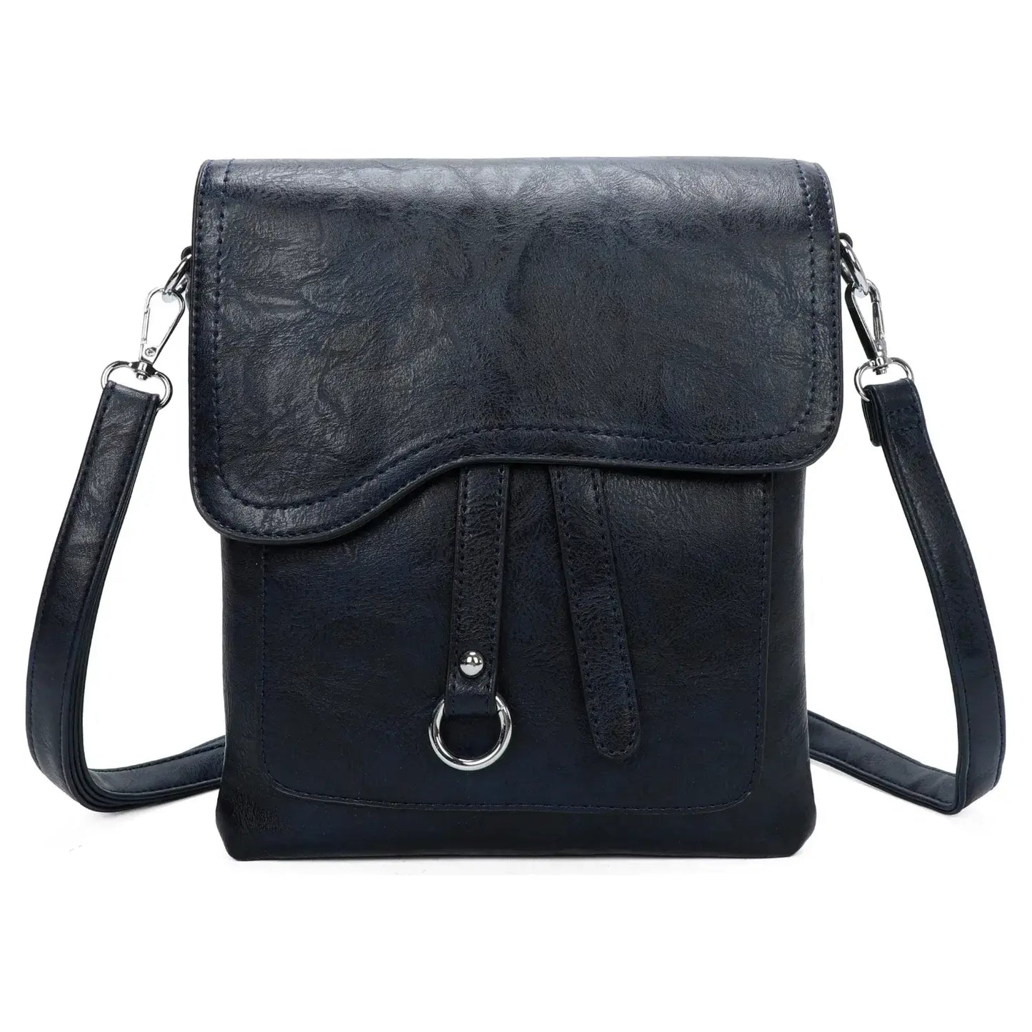 Medium Size 3 Compartment Cross Body  Shoulder Bag: Grey
