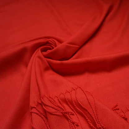 London Scarves - Plain cotton blend pashmina with tassels: Peach A29
