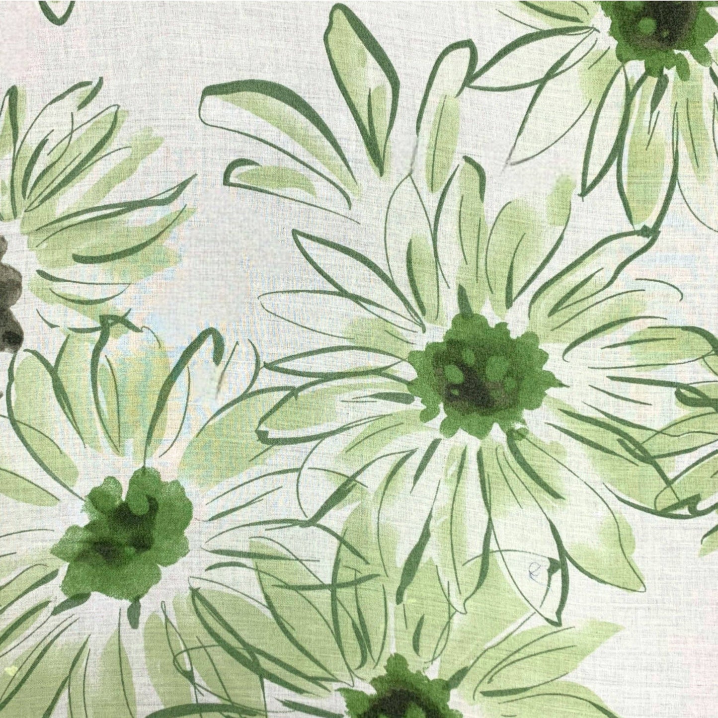 Lili Scarves - Big Daisy Print Scarf: Green