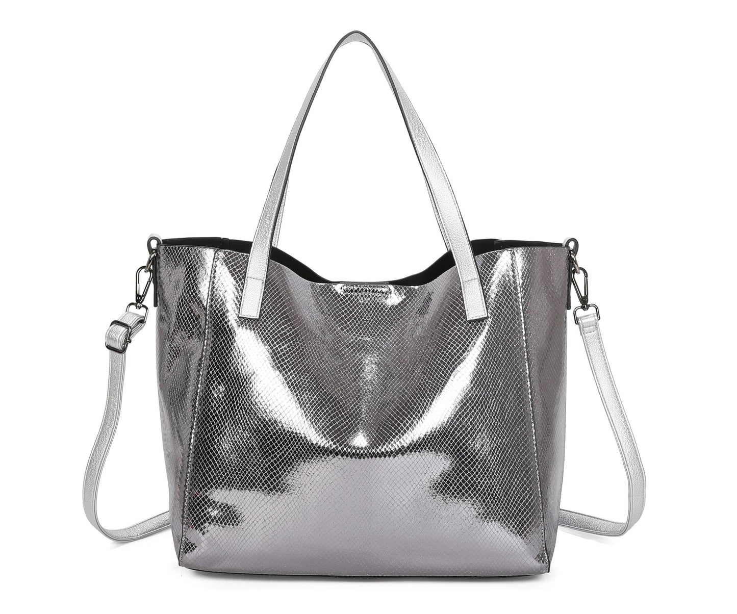 Superbia - Superbia  Shining Tote 2 in 1 Bag in Bag Travel Bag-9335: Silver