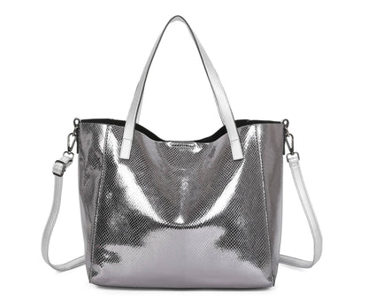 Superbia - Superbia  Shining Tote 2 in 1 Bag in Bag Travel Bag-9335: Silver