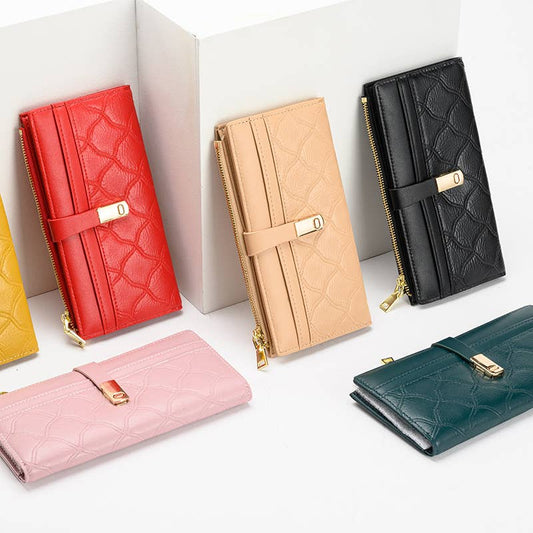 Superbia - Long Quilted Purse with Gift Box-A677: Green