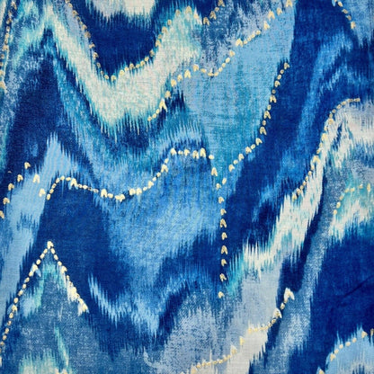 Lili Scarves - Colourful Zigzag Print with Small Flakes: Pink