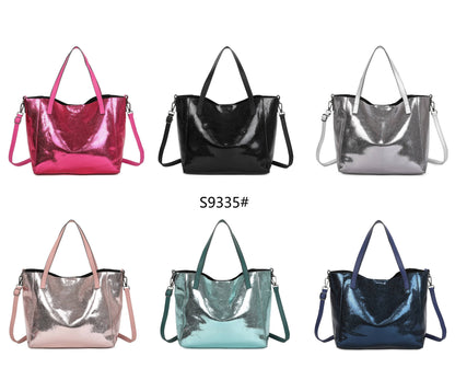 Superbia - Superbia  Shining Tote 2 in 1 Bag in Bag Travel Bag-9335: Silver