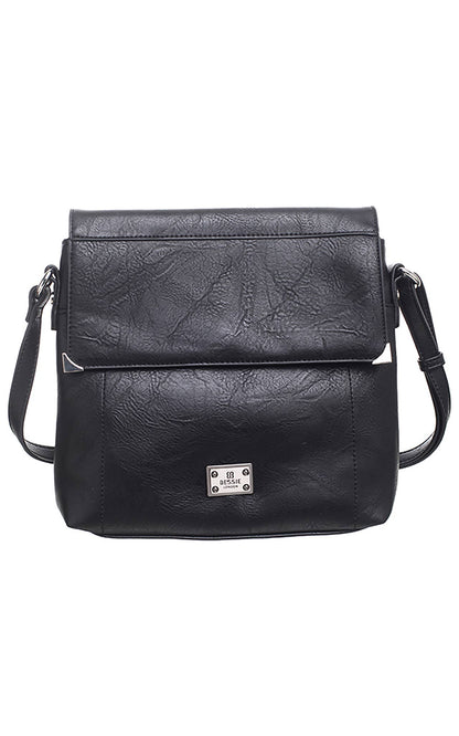 Bessie London - SMALL BUCKET CROSSBODY BAG WITH BACK ZIP POCKET: GREEN