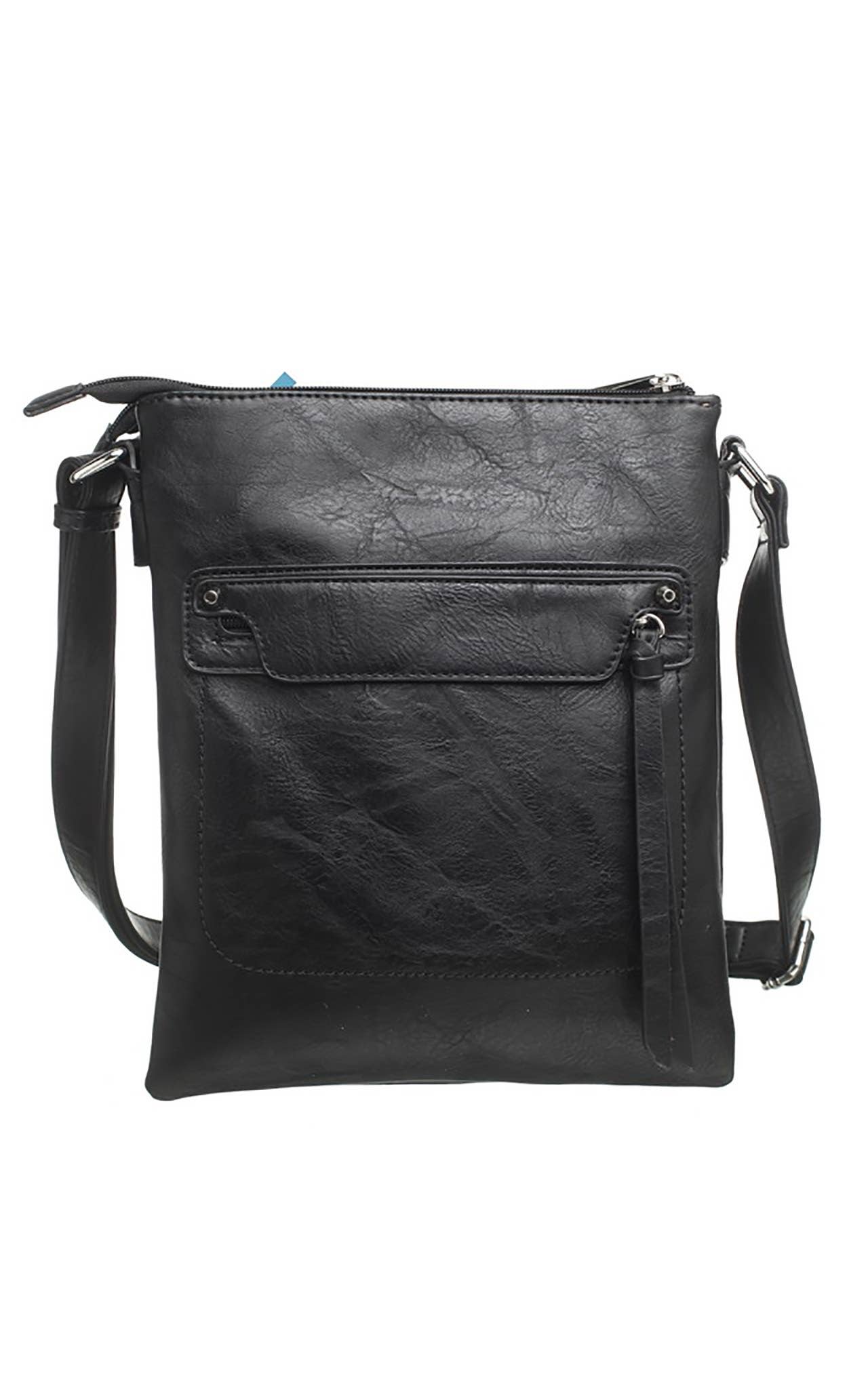 Bessie London - CLASSIC ZIPPER CROSSBODY BAG: RED