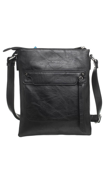 Bessie London - CLASSIC ZIPPER CROSSBODY BAG: RED