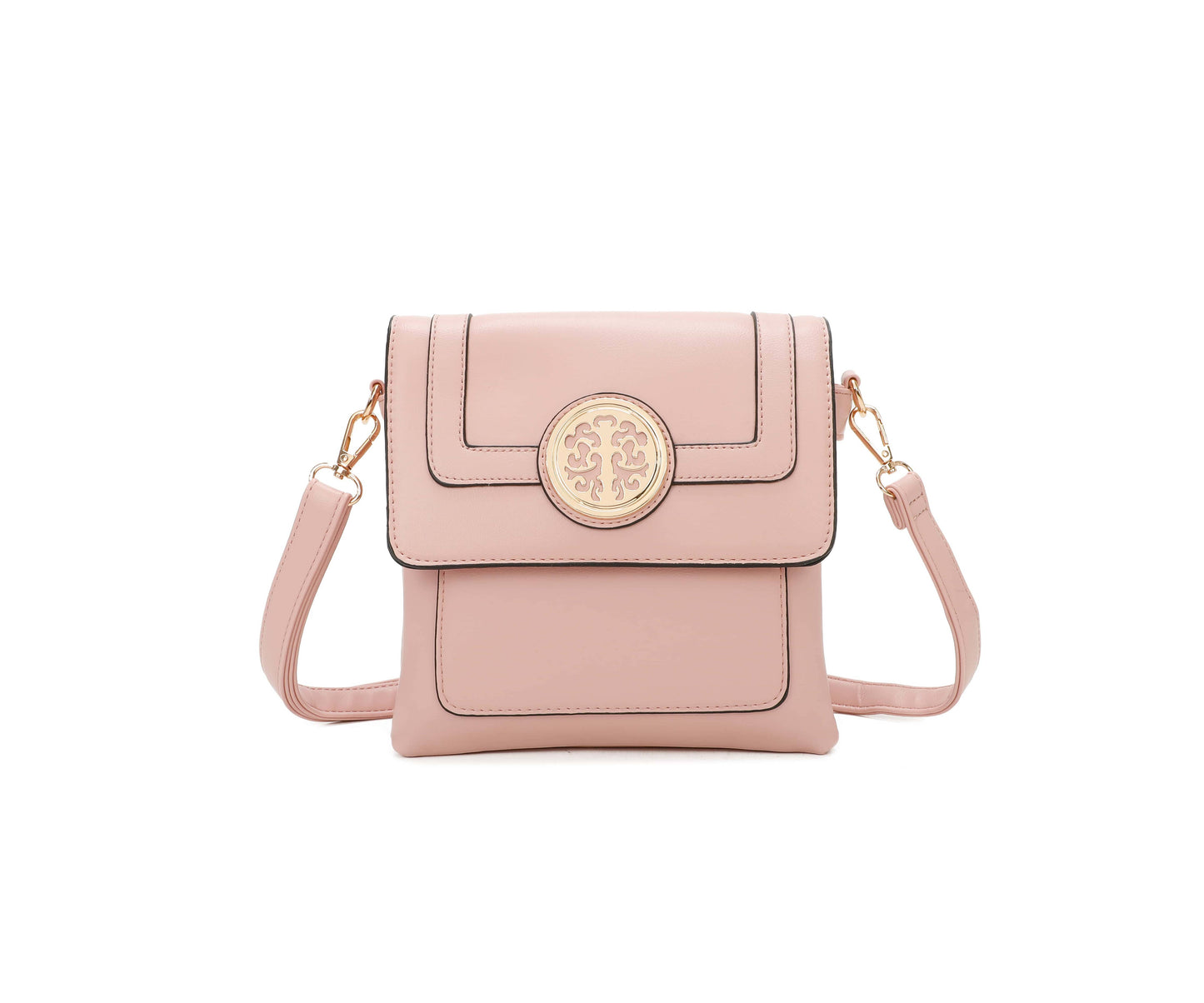 Small 3 Compartment Cross Body Bag Shoulder Bag- Cream