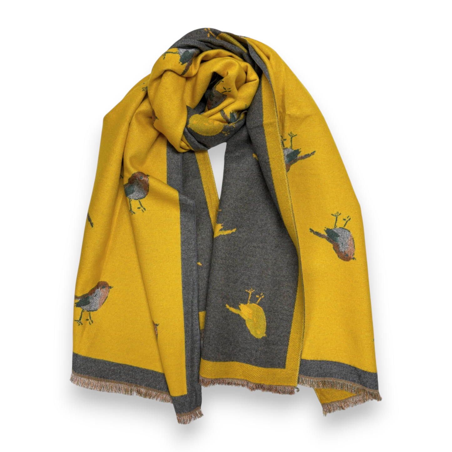 Lili Scarves - Robin Reversible Cashmere Blend Embroidered Print Winter Scarf: Burgundy