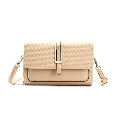 Silver-toned Classic Flap Over 2 Zipper Mobile Bag Essential: Black