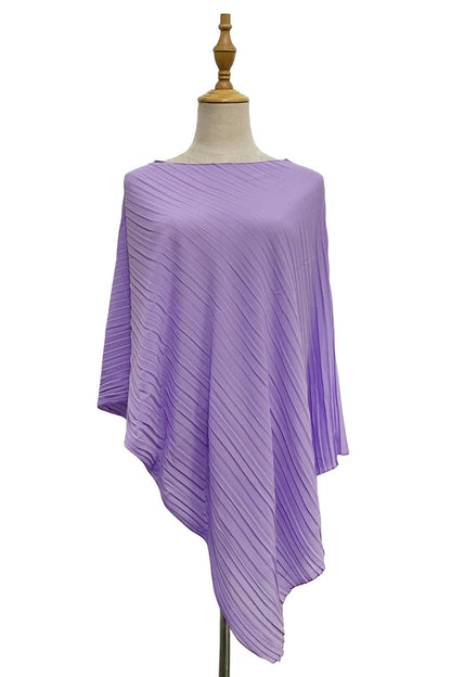 Fashion Scarf World - Plain Pleated Chiffon Cover Up: Red