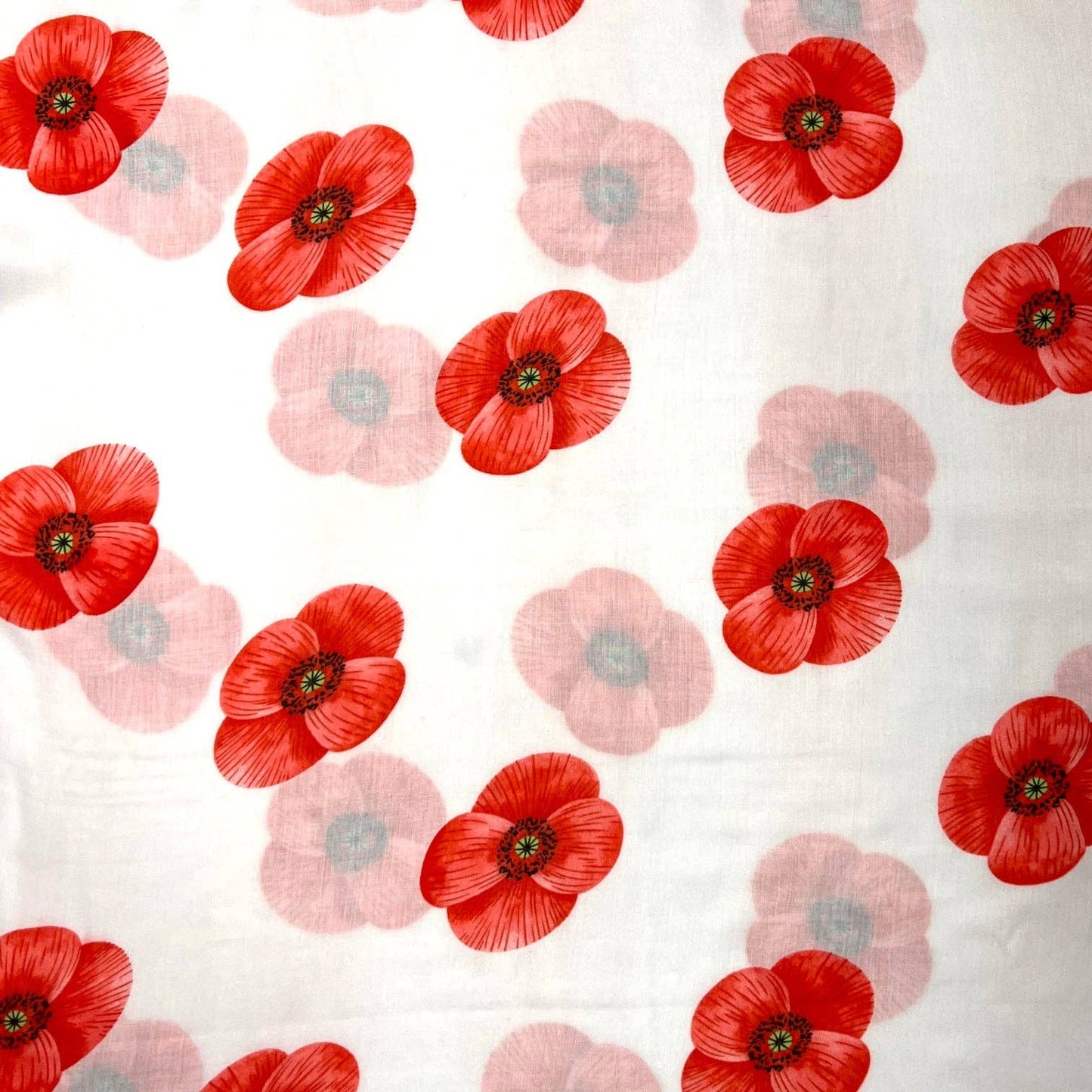 Lili Scarves - Poppy Printed Scarf: White