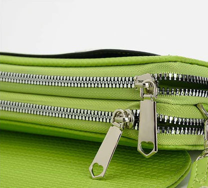 Silver-toned Classic Flap Over 2 Zipper Mobile Bag Essential: Taupe