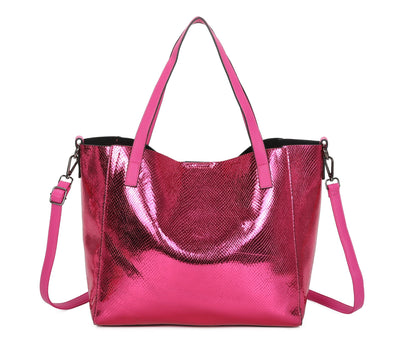 Superbia - Superbia  Shining Tote 2 in 1 Bag in Bag Travel Bag-9335: Silver